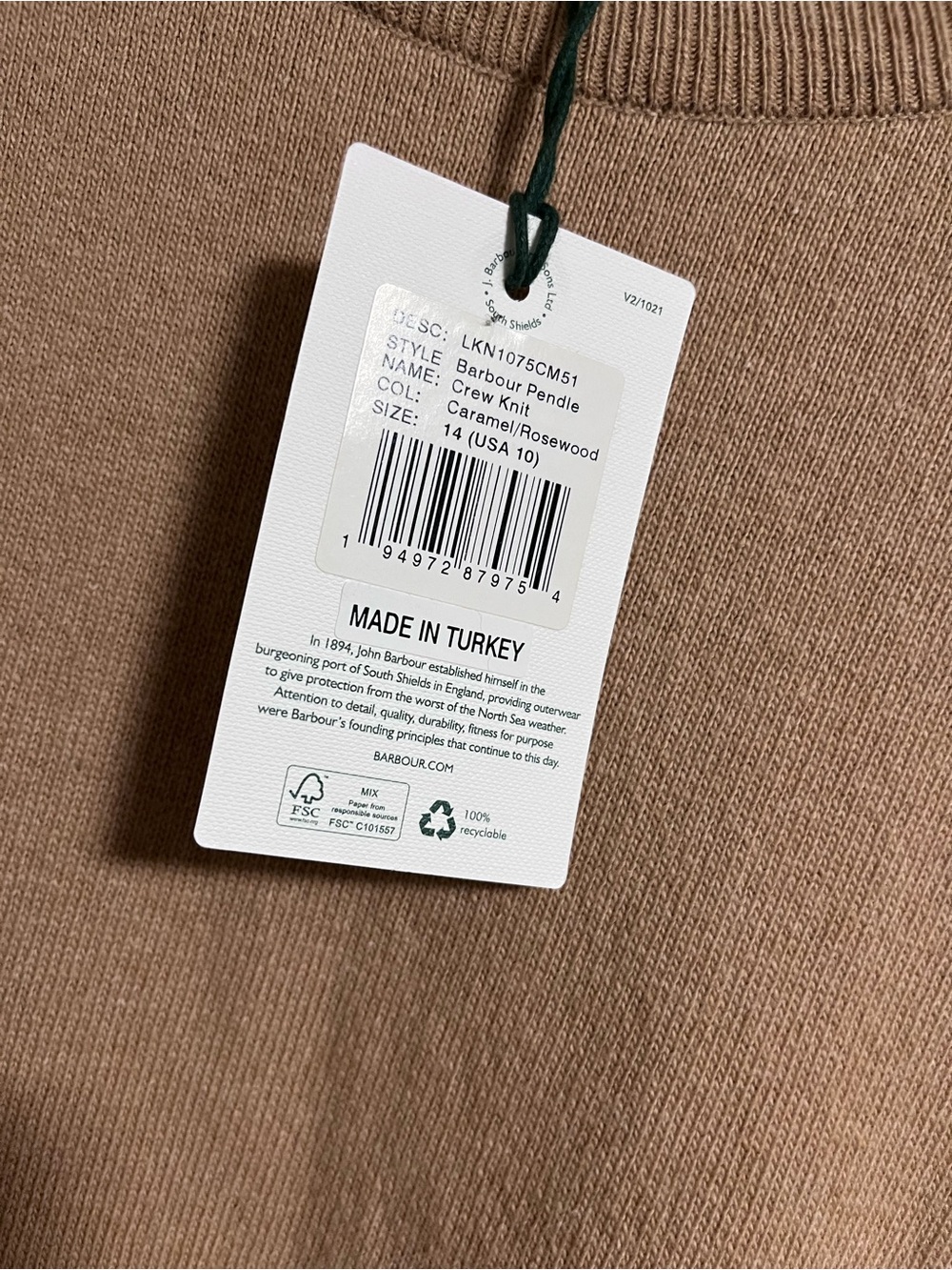 NWT Barbour Pendle Crew Sweater - Picture 8 of 9